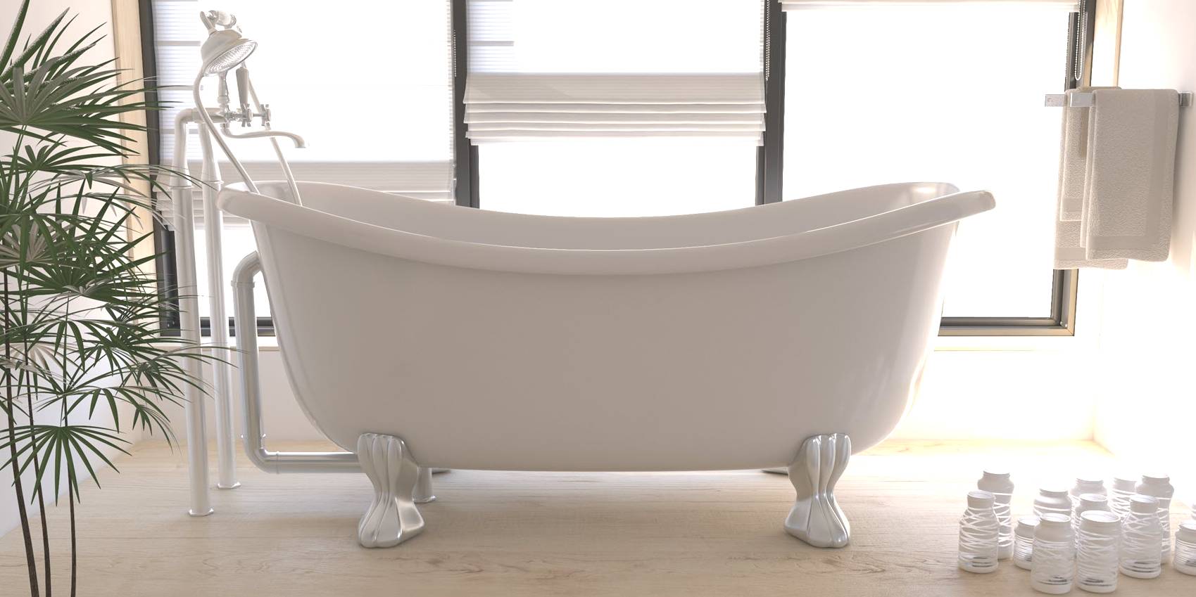 vrijstaand bad plaatsen